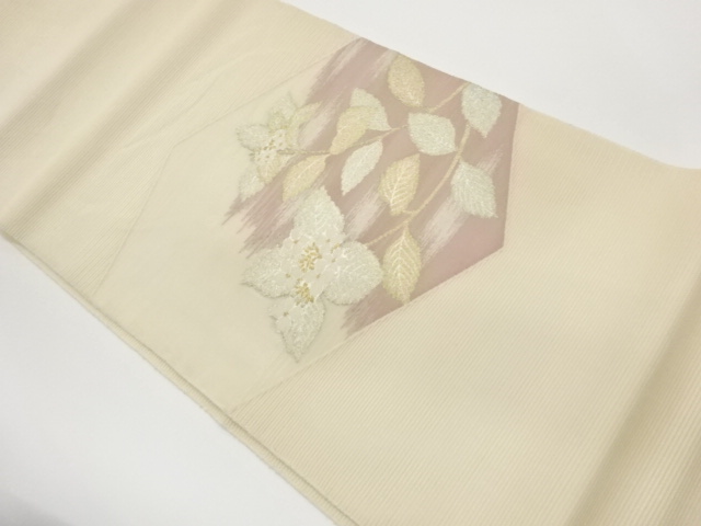 JAPANESE FUKURO OBI FOR SUMMER / WOVEN HYDRANGEA